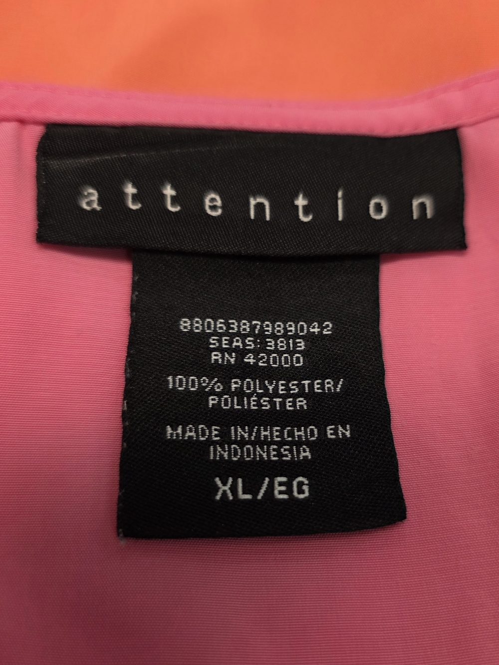 Womens Attention Pink and Coral Colorblock Midi Dress - Picture 3 of 6